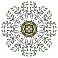 Mandala ornamento floral em estilo étnico vetor