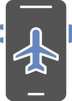 estilo de ícone do modo avião móvel vetor