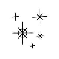símbolos esotéricos da estrela. signos celestes. ilustração vetorial em estilo desenhado à mão vetor