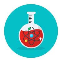 ícone de pesquisa científica, vetor plano de ciência química