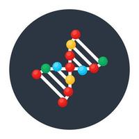 design de ícone plano de um dna, ácido desoxirribonucleico vetor