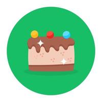 um bolo com vela nele, vetor editável de bolo de aniversário