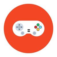 ícone do controlador de jogo, estilo arredondado plano do joystick vetor