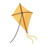 atividade de recreação ao ar livre, ícone de estilo plano de kite vetor