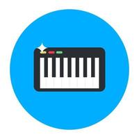 um ícone de teclado musical, design plano de piano vetor