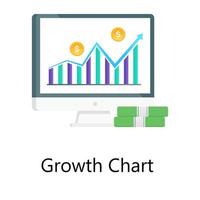 lucro econômico, vetor de gráfico de crescimento em estilo gradiente moderno