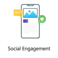 aplicativo de mensagens de texto de contratação digital, vetor gradiente de engajamento social