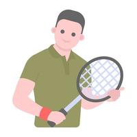 vetor editável plano de badminton, homem de esportes