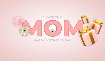 eu te amo mãe. fundo de feriado do dia das mães feliz. ilustração vetorial vetor