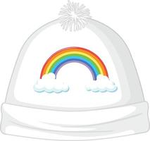 gorro branco com padrão de arco-íris vetor