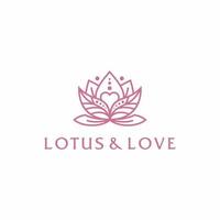 design de logotipo de spa de beleza de amor de lótus vetor de flor elegante