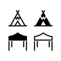 vetor de design de ícone de tenda isolado no fundo branco