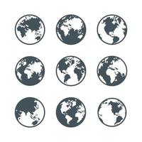 conjunto de ícone do mapa do mundo vetor