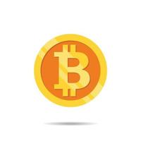 bitcoin. moeda de ouro com símbolo de bitcoin em fundo branco. vetor