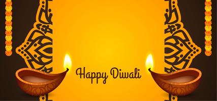 Feliz festival indiano de Diwali design vetor