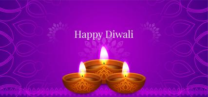 Design de violeta decorativo feliz Diwali vetor