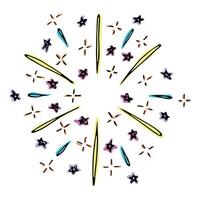 vetor de fogos de artifício desenhados à mão. ilustração de doodle colorido bonito isolada no fundo branco. para cartões, impressão, web, design, decoração.