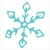 clipart de floco de neve desenhado à mão bonito. ilustração vetorial doodle isolada no fundo branco. design moderno de natal e ano novo. para impressão, web, design, decoração, logotipo. vetor