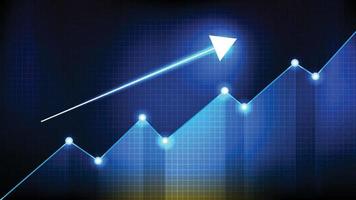 fundo abstrato de tecnologia futurista economia de seta azul para cima gráfico do mercado de ações vetor