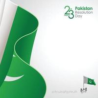 ilustração vetorial de celebração de banner de dia de resolução do paquistão vetor