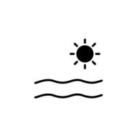 oceano, água, rio, modelo de logotipo de ilustração vetorial de ícone de linha sólida do mar. adequado para muitos propósitos. vetor