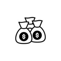 dinheiro, dinheiro, riqueza, modelo de logotipo de ilustração vetorial de ícone de linha sólida de pagamento. adequado para muitos propósitos. vetor