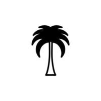 palma, coco, árvore, ilha, modelo de logotipo de ilustração vetorial de ícone de linha sólida de praia. adequado para muitos propósitos. vetor