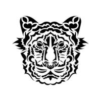 tatuagem de rosto de tigre em fundo branco. ilustração vetorial. vetor