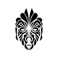máscara tiki. padrão maori ou polinésia. bom para estampas, camisetas, capas de telefone e tatuagens. isolado. ilustração vetorial. vetor