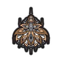 flor de lótus colorida, ioga ou elemento decorativo zen no estilo boho. formas de lótus ou nenúfar, elementos gráficos em preto sobre fundo branco, decorações modernas indianas. ilustração vetorial. vetor