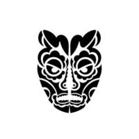 máscara tiki. padrão maori ou polinésia. isolado. vetor