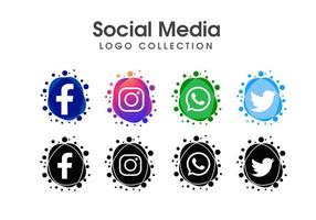 Conjunto de modelo de logotipo de mídia social vetor