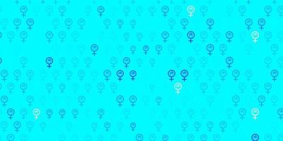 fundo azul claro do vetor com símbolos da mulher.