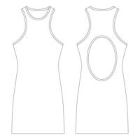 modelo de vestido de costas abertas ilustração vetorial design plano contorno roupas vetor