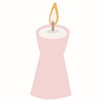 linda vela acesa estética, para decoração e conforto na casa. ilustração vetorial de uma vela de cera vetor