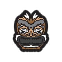 rosto de padrão maori. máscara estilo samoano. estampa polinésia. identidade corporativa exclusiva. ilustração vetorial. vetor