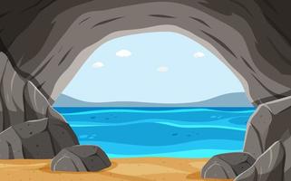 fundo de caverna do mar em estilo cartoon vetor