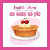 idioma inglês com tão fácil quanto uma torta vetor