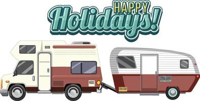 ícone de feliz feriado com caravana