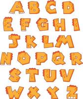 design de fonte para alfabetos ingleses em laranja vetor