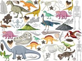 conjunto de diferentes animais de dinossauros pré-históricos vetor