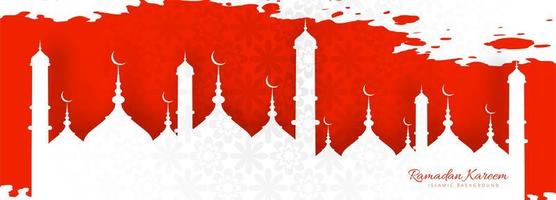 Lindo banner vermelho Ramadan Kareem vetor
