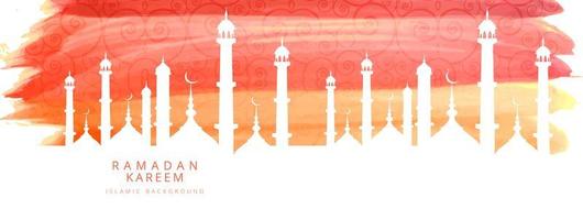 Bandeira de aquarela elegante Ramadan Kareem vetor