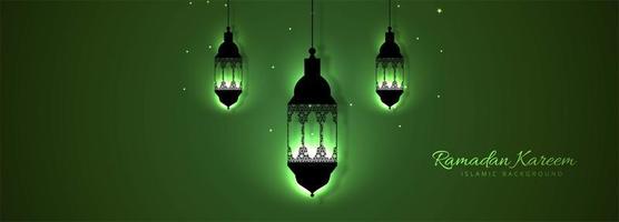 Modelo de kareem bonito do Ramadã da lanterna verde vetor