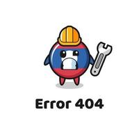 erro 404 com o mascote bonito da bandeira do laos vetor