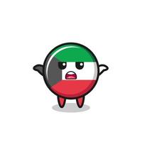 personagem de mascote da bandeira do kuwait dizendo que eu não sei vetor