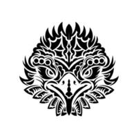 cabeça de águia preto e branco, cabeça de águia de vista frontal, ilustração vetorial, vetor isolado
