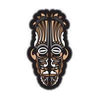 máscara tiki em estilo maori. bom para estampas de camisetas, copos, capas de telefone e tatuagens. isolado. vetor