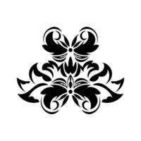 ornamento floral do monograma da borda do quadro vitoriano barroco vintage. tatuagem preto e branco filigrana vetor caligráfico redemoinho de escudo heráldico