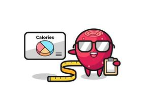 ilustração de mascote de pera espinhosa como nutricionista vetor